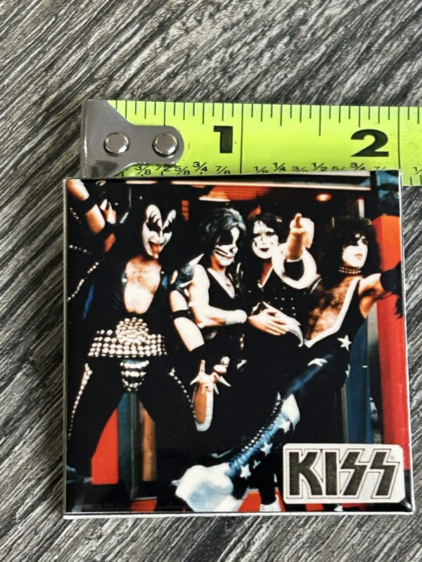 KISS BUTTON Pin Badge Alive Era Group Pose 2" Square Vintage Kiss Aucoin Canada