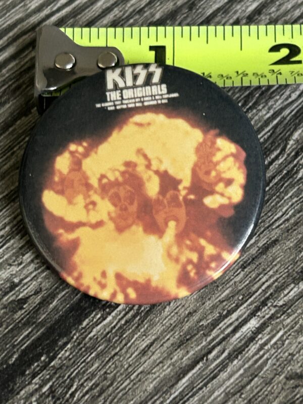 KISS BUTTON Pin Badge The Originals Album Cover 1 3/4" Vintage Kiss Aucoin Era