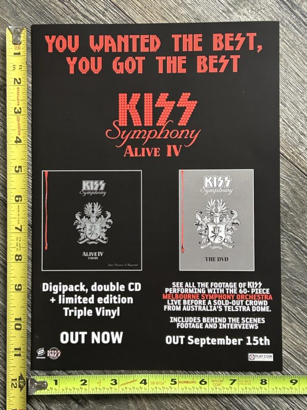 KISS Ad Advert Symphony Alive IV Concert Album CD DVD UK 2003 Vintage Kiss