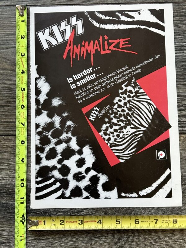 KISS Ad Advert Animalize Vinyl Record Album LP Netherlands Vintage Kiss Carr