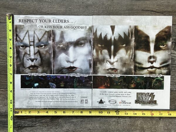 KISS Ad Advert Psycho Circus The Nightmare Child Video Game 2000 Vintage Kiss