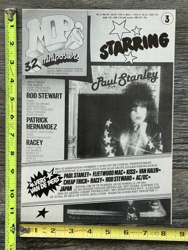 KISS Ad Advert PAUL STANLEY MP Magazine Miniposters Holland Vintage Kiss Aucoin