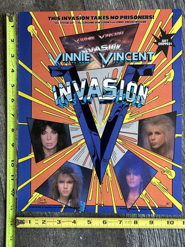 KISS Ad Advert Vinnie Vincent Invasion 2side Vintage Kiss Back Catalog USA 11x13