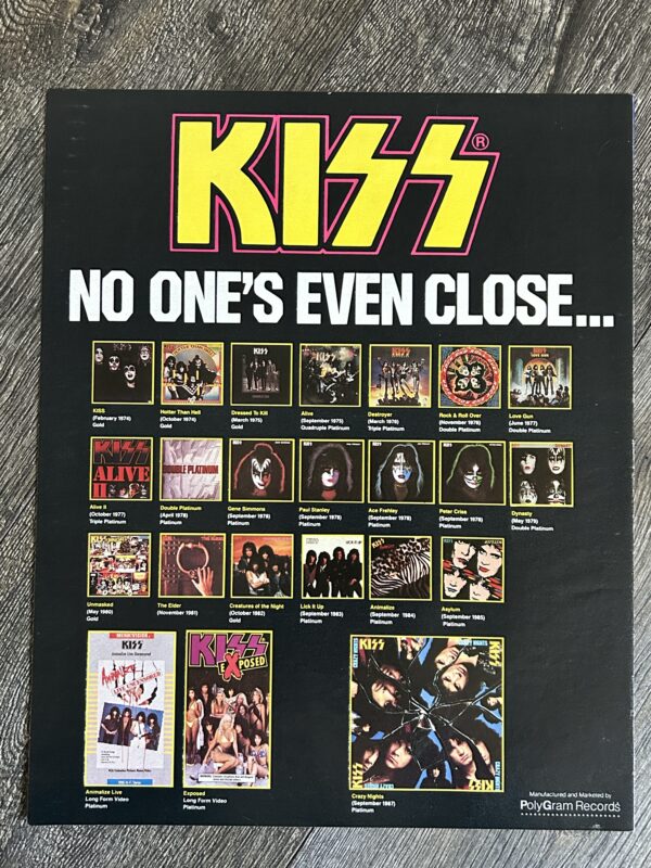 KISS Ad Advert Vinnie Vincent Invasion 2side Vintage Kiss Back Catalog USA 11x13 - Image 2