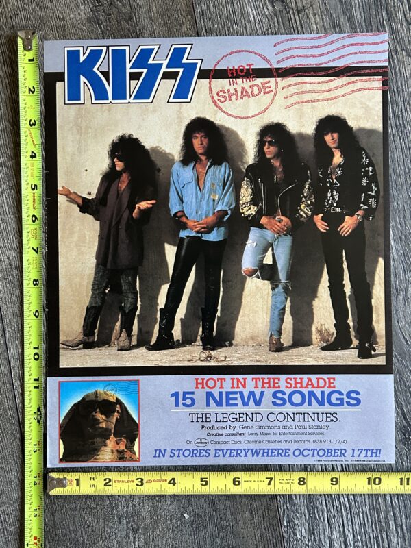 KISS Ad Advert Hot In The Shade Vinyl Album Tape CD 1989 USA 10x13 Vintage Kiss