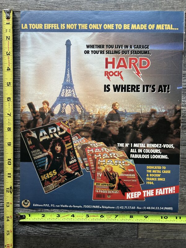 KISS Ad Advert Hard Rock Magazine Metal France Paul Stanley 1987 Vintage Kiss