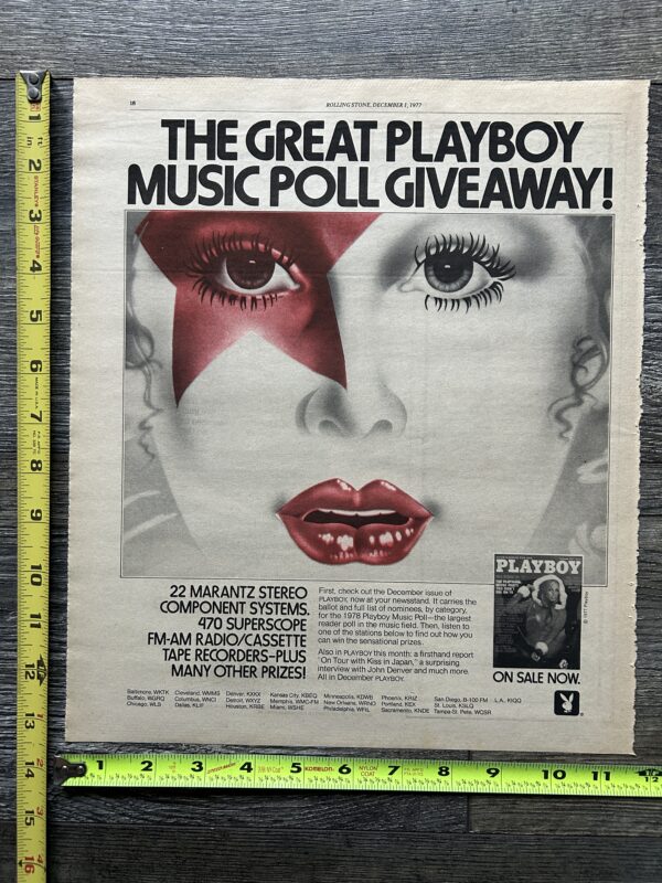 KISS Ad Advert Playboy Magazine Kiss Japan Tour Issue 1977 Vintage Kiss Aucoin