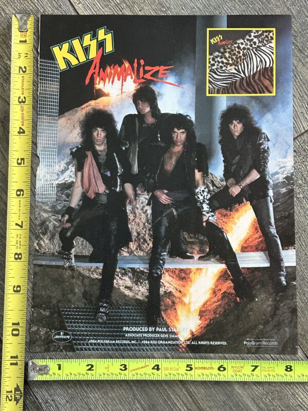 KISS Ad Advert Animalize Vinyl Cassette Album USA 1984 Vintage Kiss Eric Carr