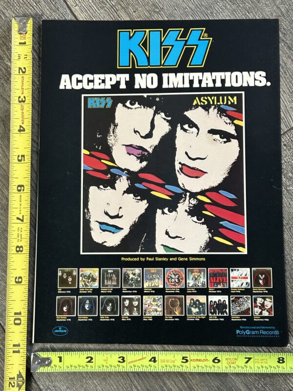 KISS Ad Advert Asylum Accept No Limitations LP Catalog 1974-1985 Vintage Kiss