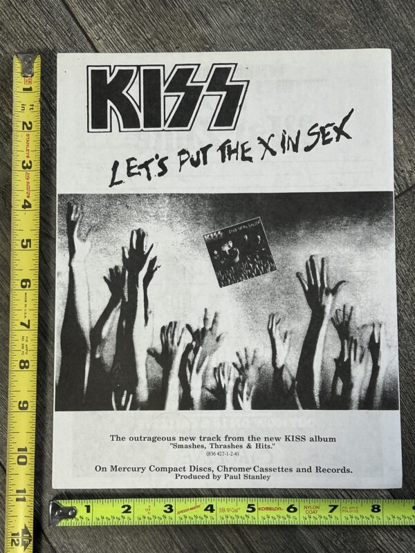 KISS Ad Advert Let's Put The X In Sex Smashes Thrashes & Hits USA Vintage Kiss