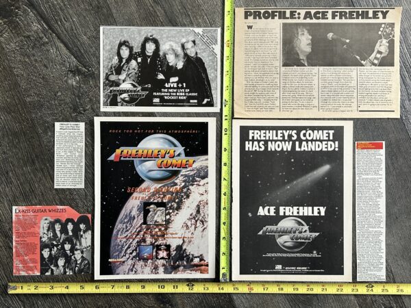 Kiss Ad Advert ACE FREHLEY Frehley's Comet 7pc Lot 1987 1988 USA Vintage Kiss