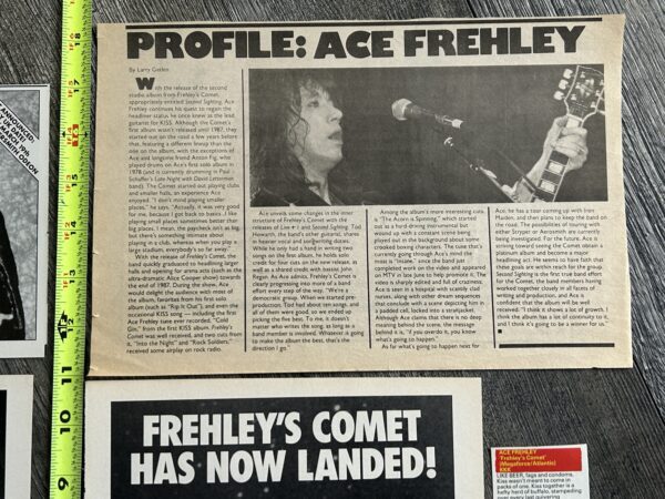 Kiss Ad Advert ACE FREHLEY Frehley's Comet 7pc Lot 1987 1988 USA Vintage Kiss - Image 3