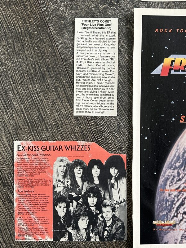 Kiss Ad Advert ACE FREHLEY Frehley's Comet 7pc Lot 1987 1988 USA Vintage Kiss - Image 6