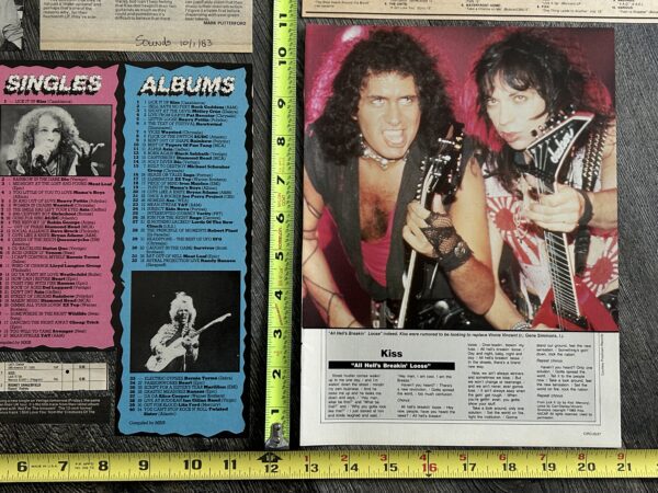 KISS Album Release Clippings Lick It Up All Hells Breakin Loose 9pc Lot 1983 USA - Image 4