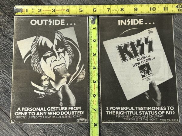 KISS Ad Advert I Love It Loud Vinyl 7" Creatures Of The Night UK Vintage Kiss