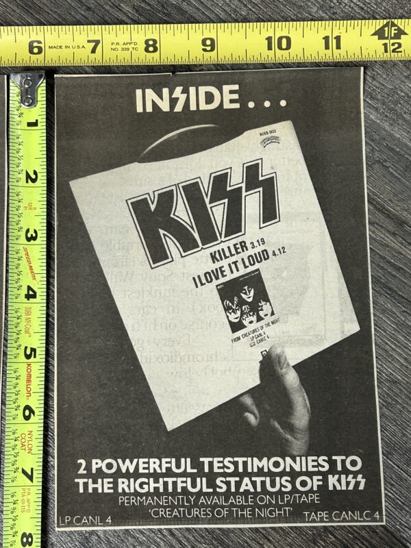 KISS Ad Advert I Love It Loud Vinyl 7" Creatures Of The Night UK Vintage Kiss - Image 2