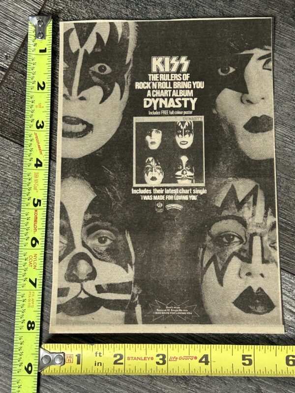 KISS Ad Advert Dynasty I Was Made For Lovin You Vinyl UK PYE Vintage Kiss Aucoin