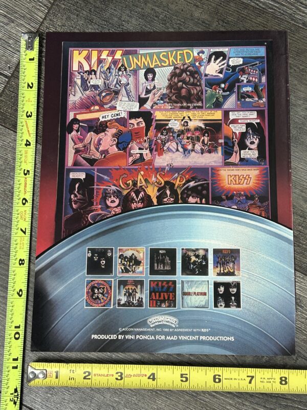 KISS Ad Advert Unmasked Vinyl Album Cassette Tape USA 1980 Vintage Kiss Aucoin