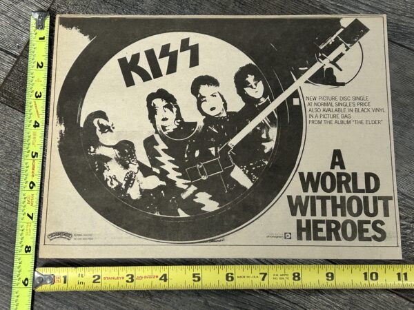 KISS Ad Advert Elder World Without Heroes Vinyl Picture Disc Vintage Kiss Aucoin