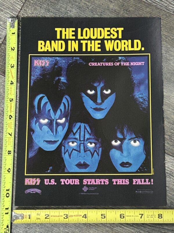 KISS Ad Advert Creatures Of The Night Loudest Band USA Tour Vintage Kiss Carr