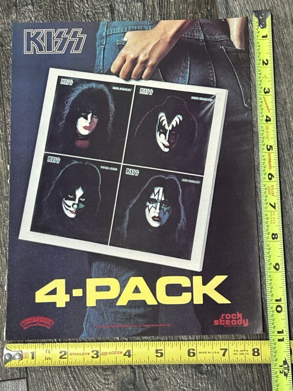 KISS Ad Advert 1978 Solo Albums Vinyl Record 4-Pack USA Vintage Kiss Aucoin