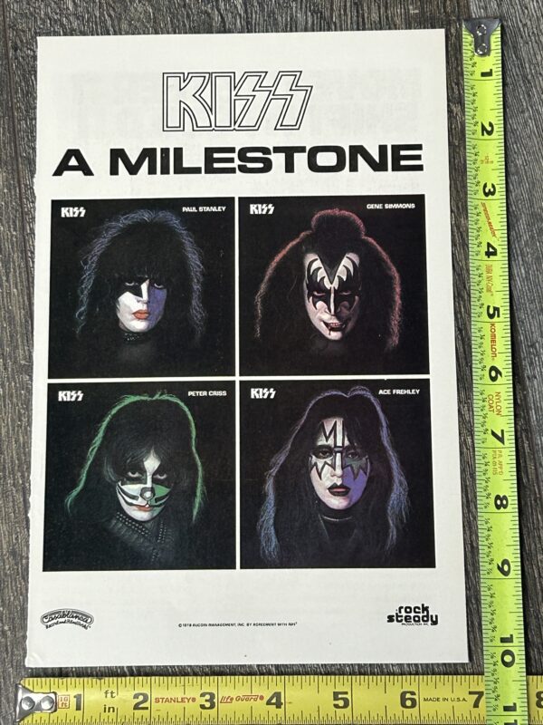 KISS Ad Advert 1978 Solo Albums A Milestone Vinyl USA Vintage Kiss Aucoin