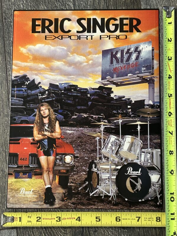 KISS Ad Advert Revenge Eric Singer Pearl Drums Export Pro Vintage Kiss 1992