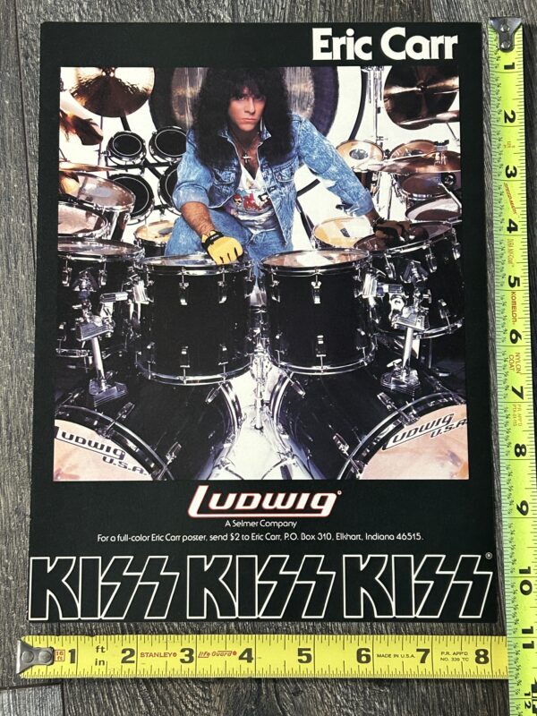 KISS Ad Advert Eric Carr Ludwig Drums USA 1989 Hot In The Shade Vintage Kiss