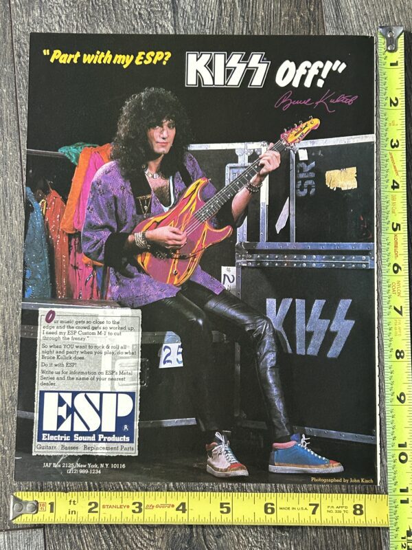 KISS Ad Advert Bruce Kulick ESP Guitar Asylum Concert Tour USA Vintage Kiss