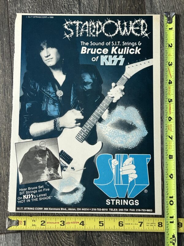 KISS Ad Advert Bruce Kulick SIT Guitar Strings Hot In The Shade USA Vintage Kiss