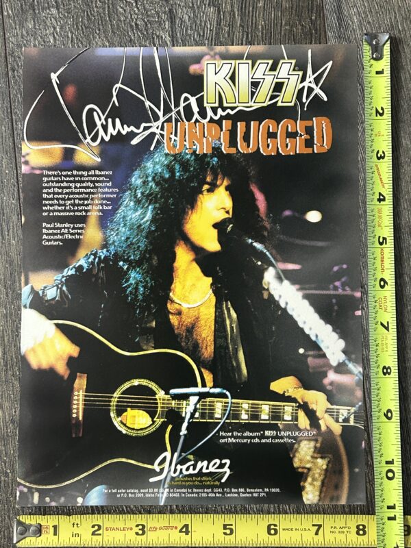 KISS Ad Advert PAUL STANLEY Kiss Unplugged Ibanez Acoustic Guitar Vintage Kiss