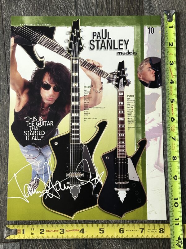 KISS Ad Advert PAUL STANLEY Ibanez Iceman PS10CL PS10II Guitar USA Vintage Kiss