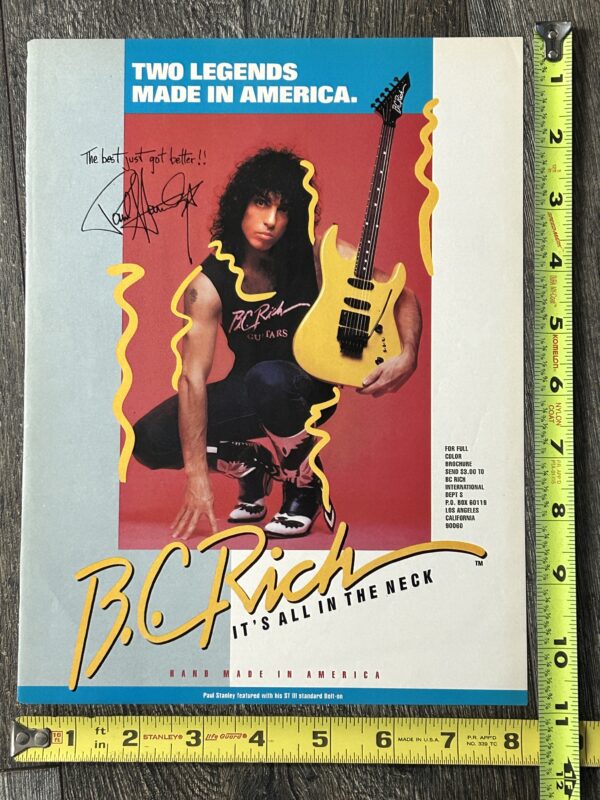 KISS Ad Advert PAUL STANLEY BC Rich Guitar Crazy Nights USA 1987 Vintage Kiss