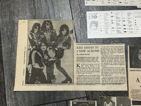 KISS Ad Advert 1978 Solo Albums Release Clippings 22pc Lot Vintage Kiss Aucoin - Image 5