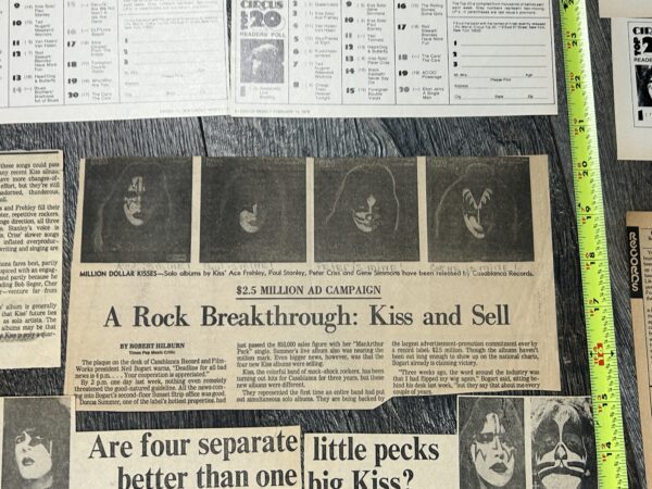 KISS Ad Advert 1978 Solo Albums Release Clippings 22pc Lot Vintage Kiss Aucoin - Image 6