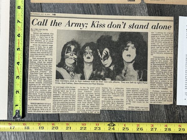 KISS Ad Advert 1978 Solo Albums Release Clippings 22pc Lot Vintage Kiss Aucoin - Image 12