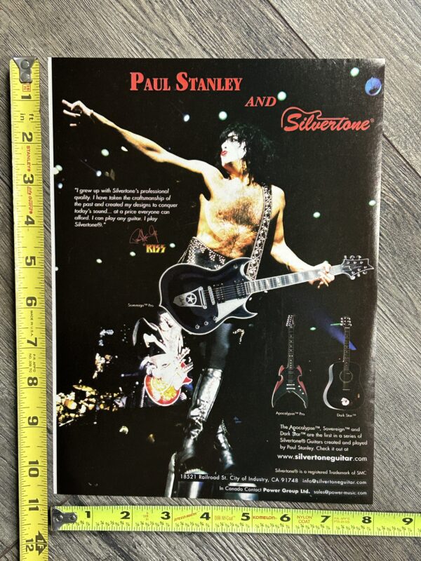 KISS Ad Advert PAUL STANLEY Silvertone Guitar Sovereign Pro Apocalpyse Dark Star