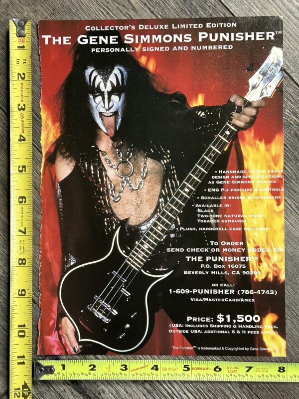 KISS Ad Advert GENE SIMMONS Punisher Bass Alive Reunion Tour Vintage Kiss