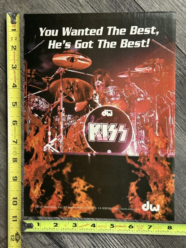 KISS Ad Advert PETER CRISS DW Drums Psycho Circus 1998 1999 Tour Vintage Kiss