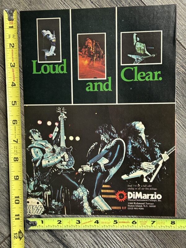 KISS Ad Advert DiMarzio Pickups Loud & Clear USA Variation 1 Vintage Kiss Aucoin