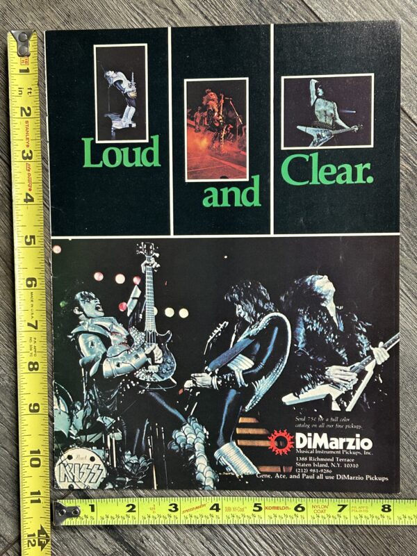 KISS Ad Advert DiMarzio Pickups Loud & Clear USA Variation 2 Vintage Kiss Aucoin