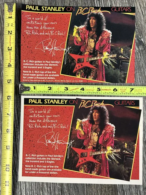 KISS Ad Advert PAUL STANLEY BC Rich Guitar Tears Are Falling Lot Vintage Kiss