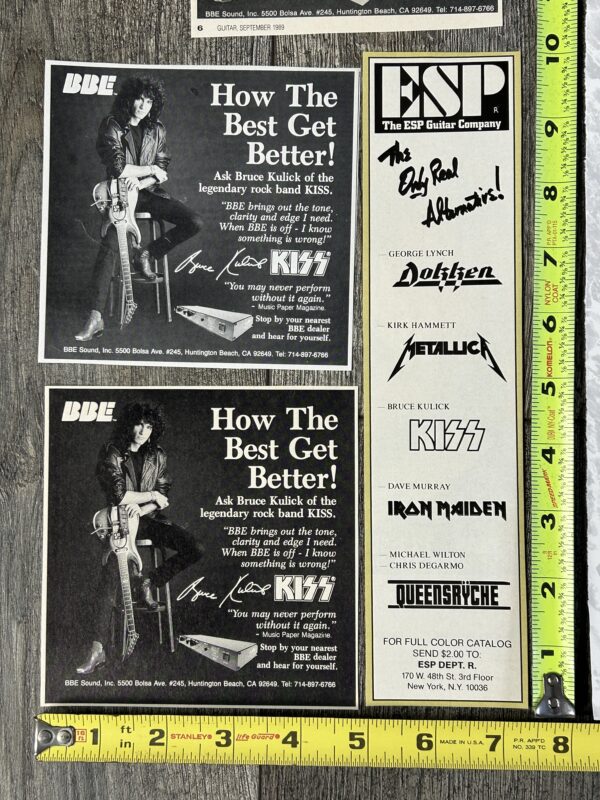 KISS Ad Advert BRUCE KULICK Guitar Gear 9pc Lot Vintage Kiss ESP SIT BBE BC Rich - Image 2