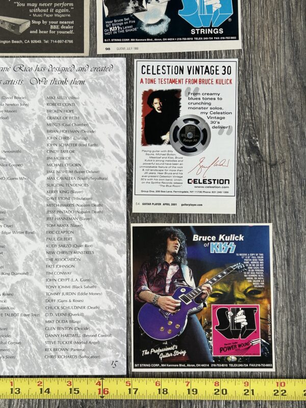 KISS Ad Advert BRUCE KULICK Guitar Gear 9pc Lot Vintage Kiss ESP SIT BBE BC Rich - Image 4