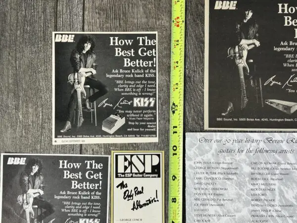 KISS Ad Advert BRUCE KULICK Guitar Gear 9pc Lot Vintage Kiss ESP SIT BBE BC Rich - Image 6