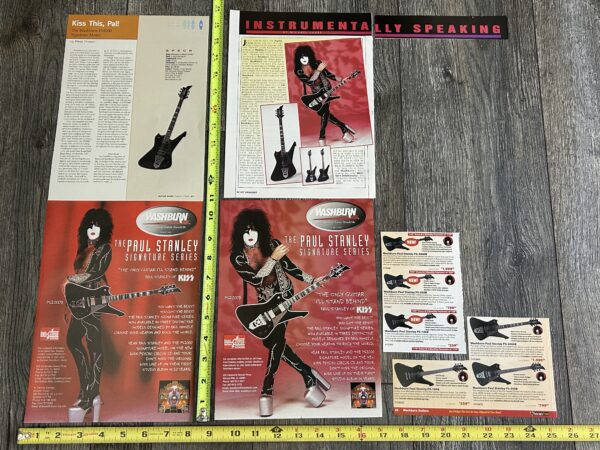 KISS Ad Advert PAUL STANLEY Washburn Guitar Psycho Circus 6pc Lot Vintage Kiss