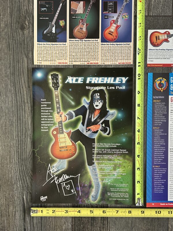 KISS Ad Advert ACE FREHLEY Gibson Les Paul Signature Guitar 5pc Lot Vintage Kiss - Image 2