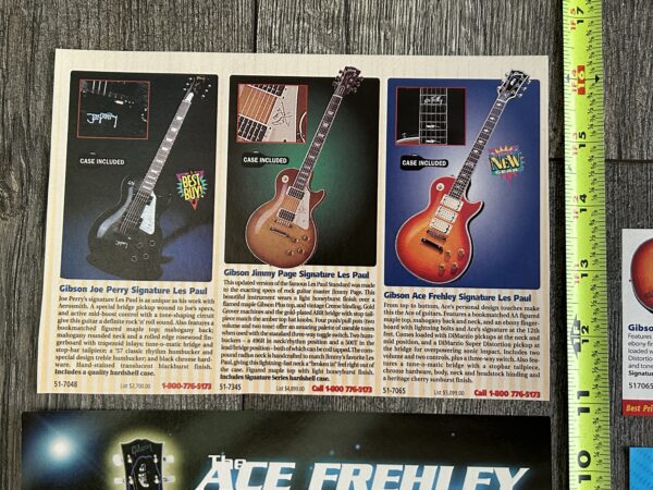 KISS Ad Advert ACE FREHLEY Gibson Les Paul Signature Guitar 5pc Lot Vintage Kiss - Image 4