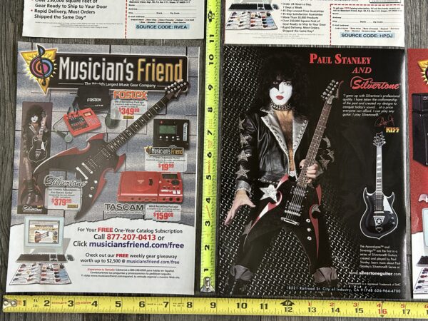 KISS Ad Advert PAUL STANLEY Silvertone Guitar Apocalypse 4pc Lot Vintage Kiss - Image 2