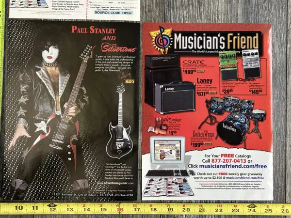 KISS Ad Advert PAUL STANLEY Silvertone Guitar Apocalypse 4pc Lot Vintage Kiss - Image 3